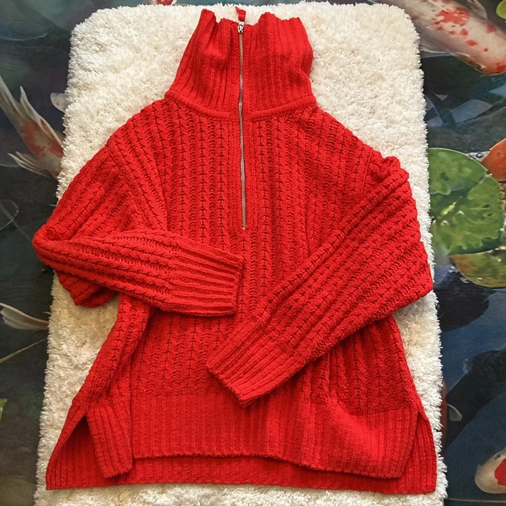 🐬Aerie Cable Car Quarter Zip Sweater - Picture 2 of 9